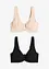 T-shirt bh met beugels en katoen (set van 2), bonprix