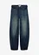 Barrel jeans mid waist met riem, bonprix