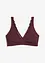 Geribde bralette met biologisch katoen en kant, bonprix