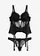Bustier met beugels en string met elegant borduurwerk (2-dlg set), bonprix