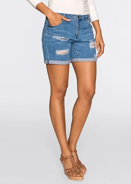 Jeans short destroyed met high waist, bonprix