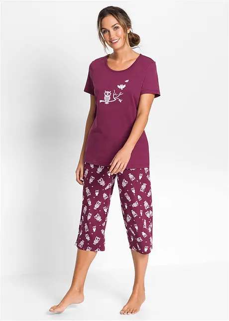 Capri pyjama met korte mouwen (2-dlg.), bonprix