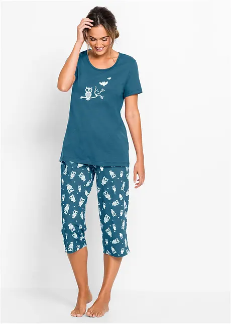 Capri pyjama met korte mouwen (2-dlg.), bonprix