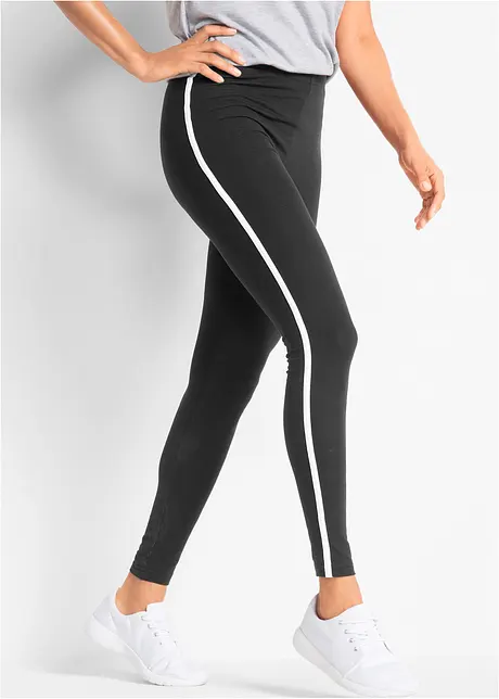 Sportlegging met contrastkleurige tapes, cropped, bonprix