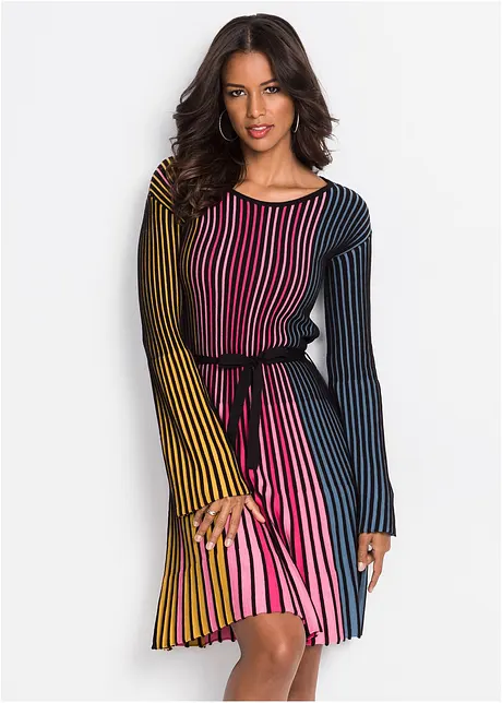 Gebreide jurk met plissé, BODYFLIRT boutique
