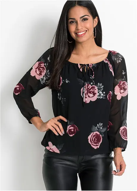 Blouse met tunnelkoordje, bonprix