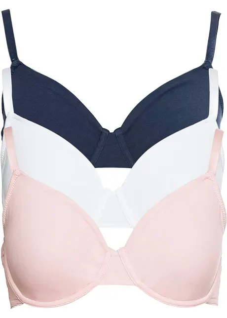 T-shirt beugel bh (set van 3) met biologisch katoen, bonprix