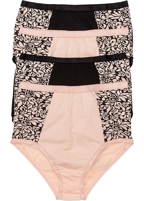 Tailleslip (set van 4) met biologisch katoen, bonprix