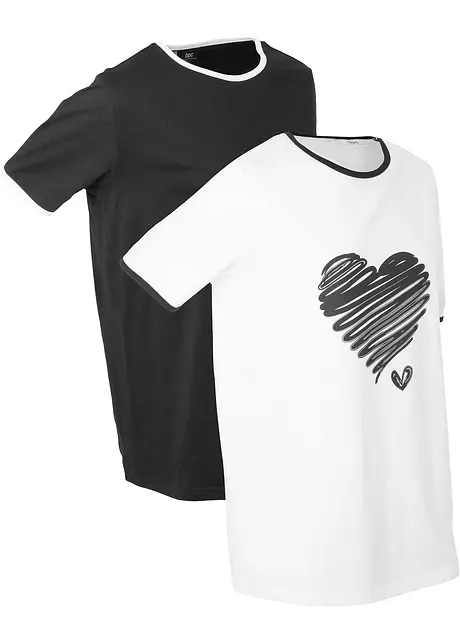 Lang sportshirt (set van 2), korte mouw, bonprix