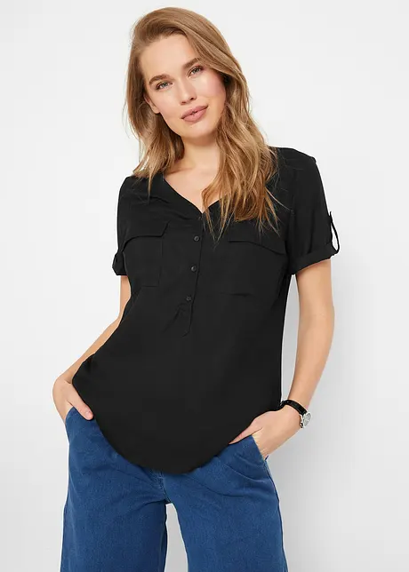 Viscose blouse met korte mouwen, bonprix