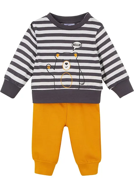 Baby shirt en sweatpants (2-dlg. set) van biologisch katoen, bonprix