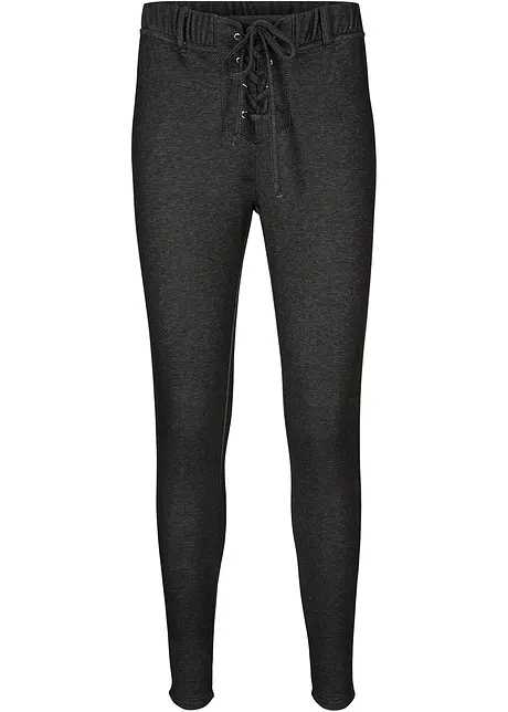 Zachte thermo legging met vetersluiting, denim look, John Baner JEANSWEAR