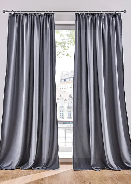 Onderhoudsvriendelijk microvezel gordijn (2 stuks), bonprix