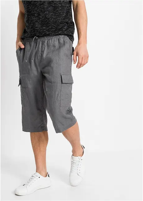 Cargo instapbermuda met linnen, regular fit, bonprix