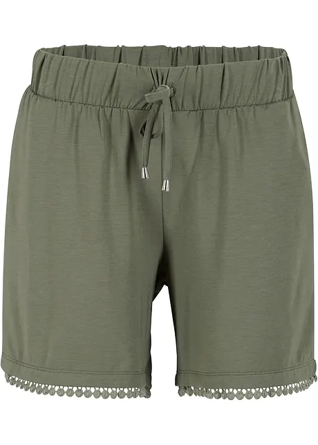 Jersey short in een viscosemix met een comfortabele band en kant, bonprix