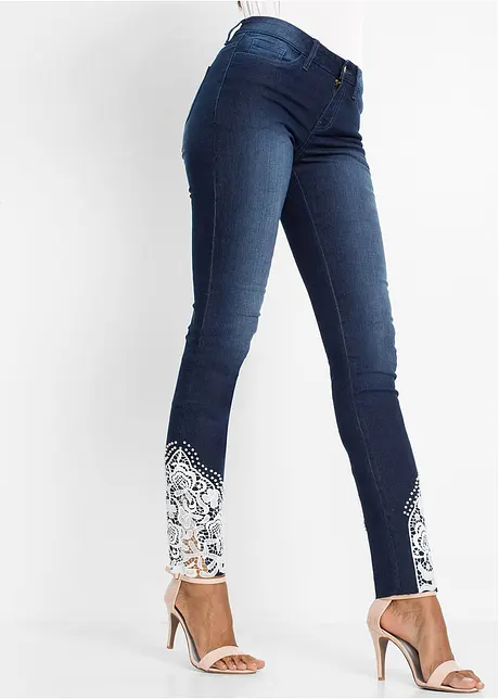 Skinny jeans met kant, bonprix