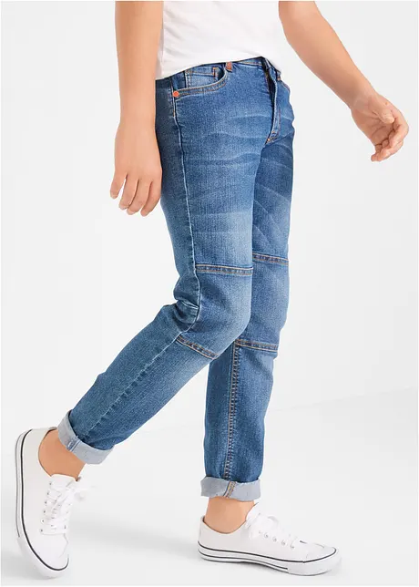 Stretch jeans met mid waist en verstevigde knieën, bonprix