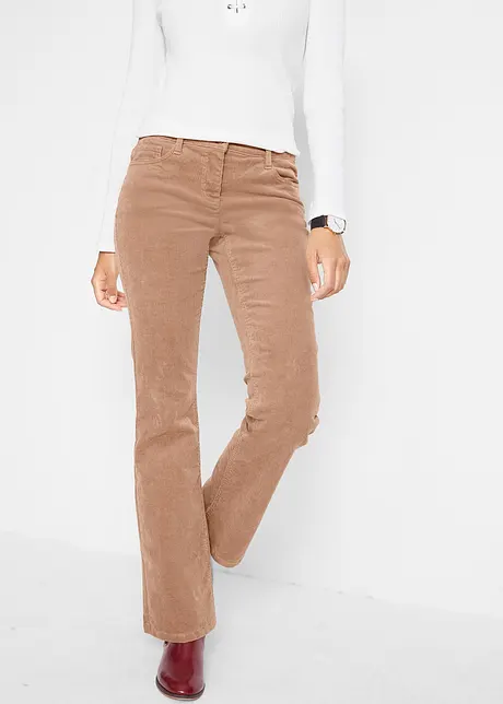 Stretch corduroy broek, bootcut, bonprix