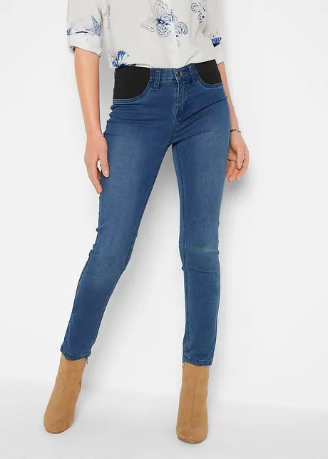 Slim jeans mid waist met comfortband, bonprix