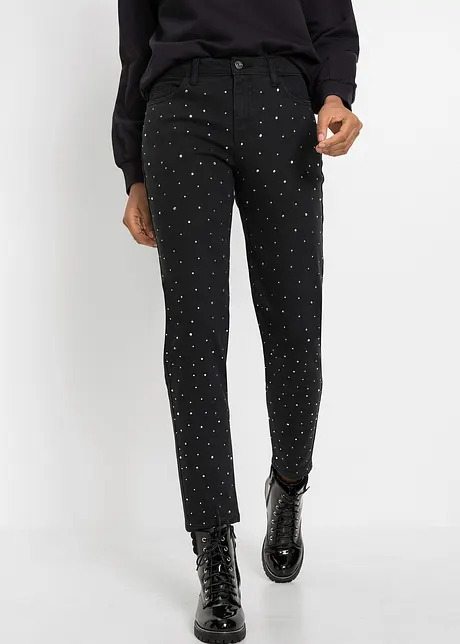 Stretch broek met glittersteentjes, RAINBOW