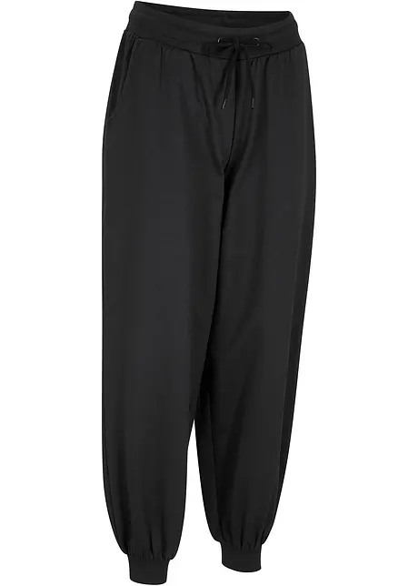 Joggingbroek met wijde pijpen, cropped, bonprix