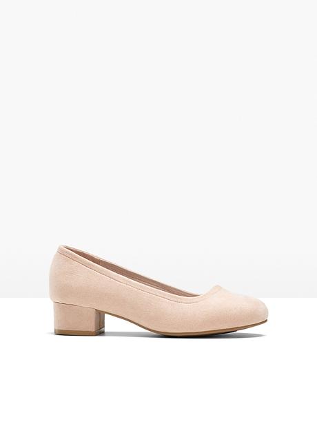 Comfortabele pumps met een blokhak beige