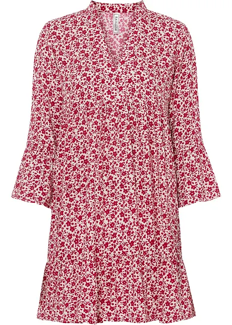 Mini jurk met volants van viscose, bonprix
