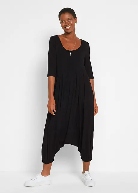 Jumpsuit met een harembroek, van viscose, halflange mouw, bonprix