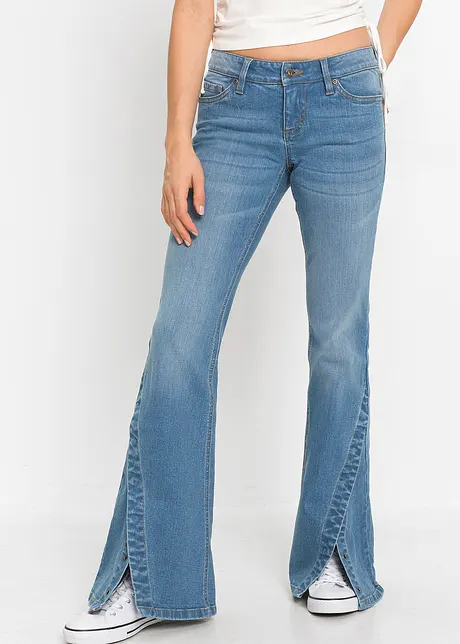 Bootcut jeans met low waist en biologisch katoen, RAINBOW