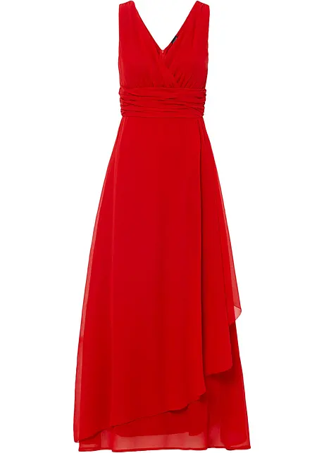 Maxi jurk van chiffon met plooitjes, bonprix