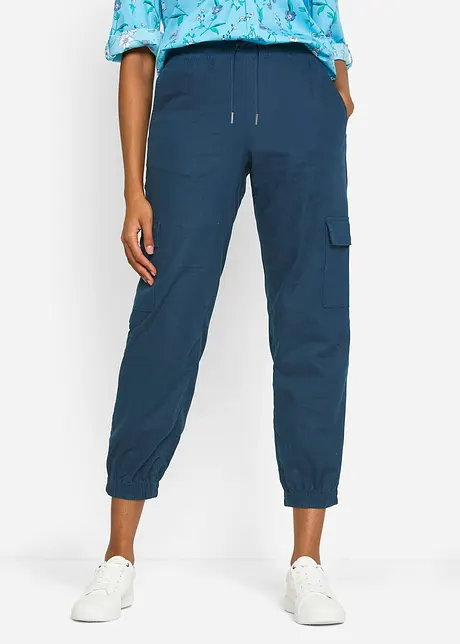 Cargo broek met linnen, bonprix