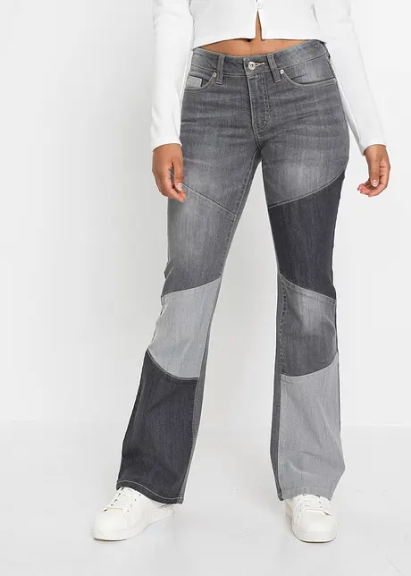 Flared jeans met patchwork, bonprix