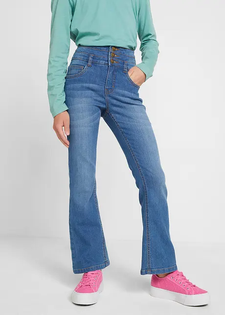 Meisjes high waist jeans, flared, bonprix