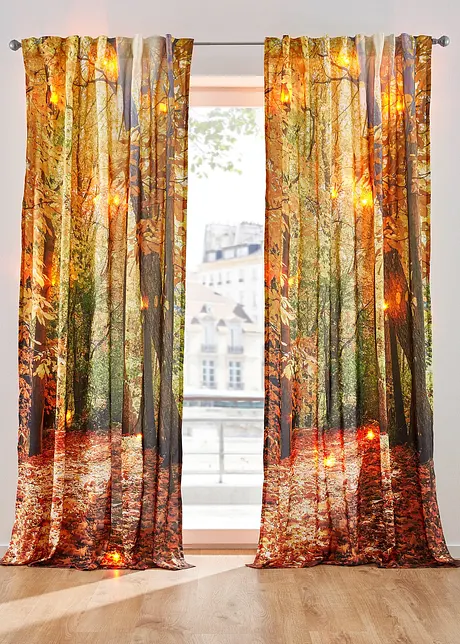 LED gordijn met herfstprint (1 stuk), bonprix