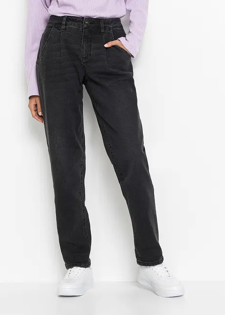 Barrel stretch jeans, mid waist, bonprix