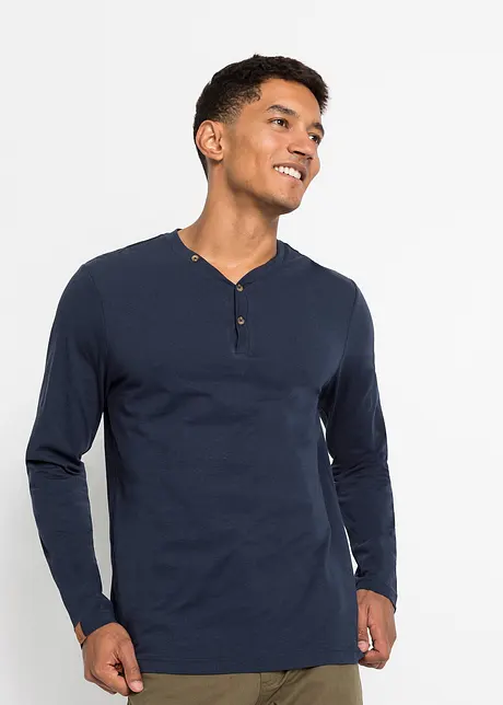 Henley longsleeve (set van 2) van biologisch katoen, bonprix