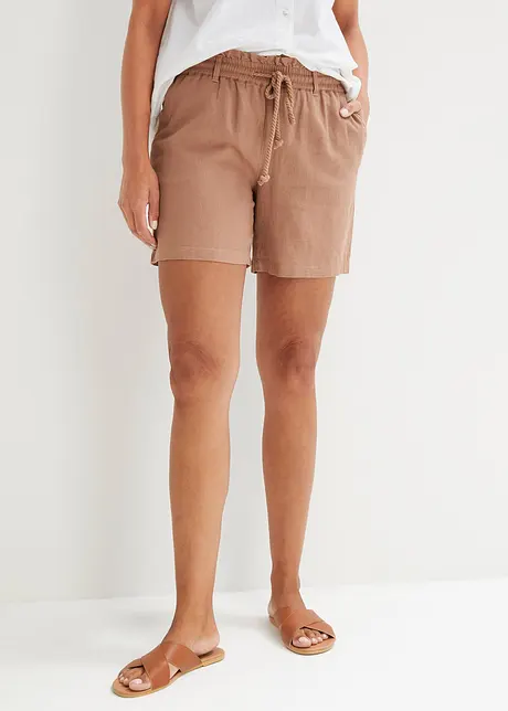 Paperbag short met linnen, bonprix