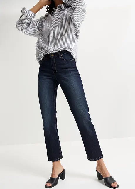 Cropped mid waist jeans, straight, bonprix