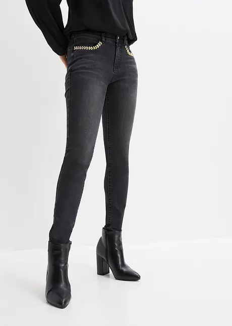 Stretch jeans met versiering, bonprix