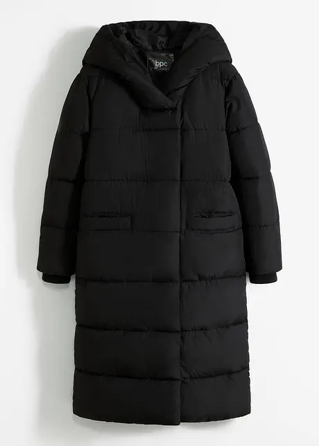 Lange, gewatteerde oversized jas met capuchon van gerecycled polyester, bonprix