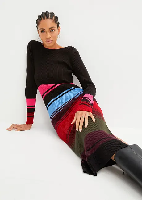 Gebreide maxi jurk, BODYFLIRT boutique
