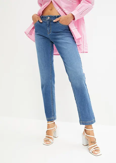 Mid waist stretch jeans, straight, bonprix