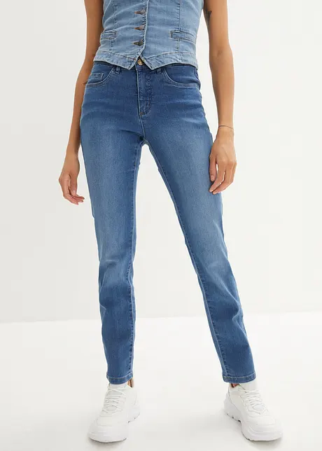 Stretch jeans mid waist, straight, bonprix