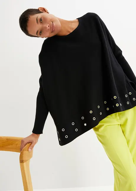 Poncho trui met eyelets, bonprix