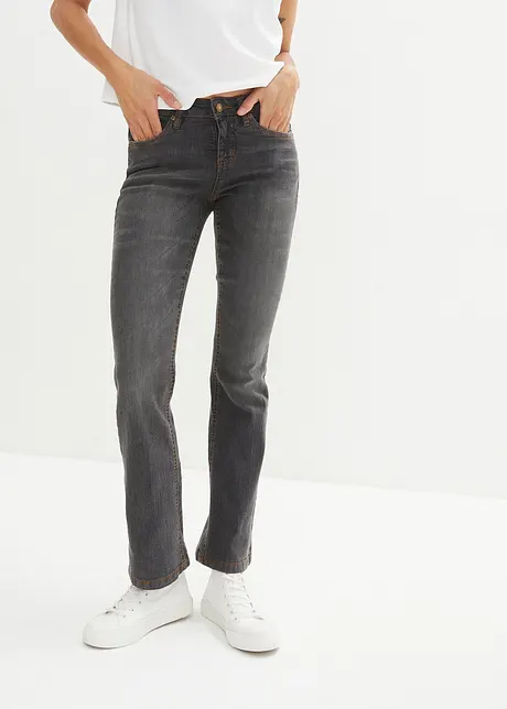 Stretch jeans mid waist, bootcut, bonprix