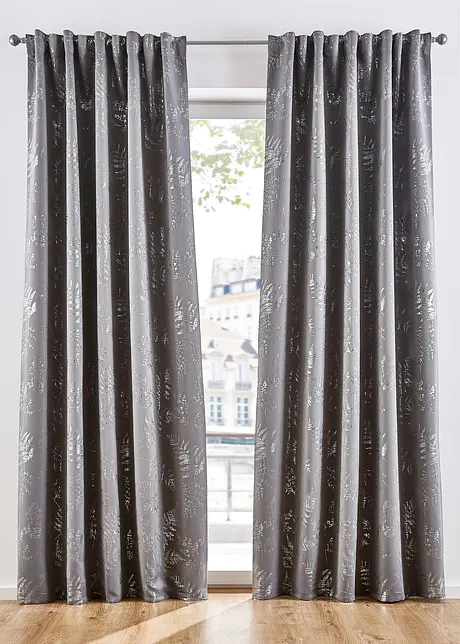 Verduisterend gordijn met glanzende print (1 stuk), bonprix