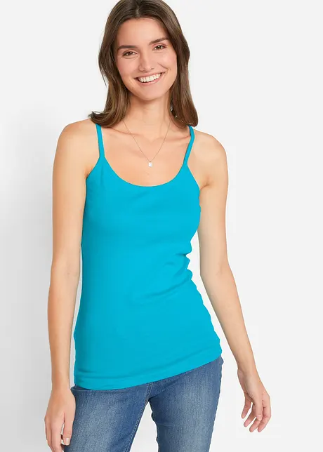 Spaghetti top van katoen (set van 3), bonprix