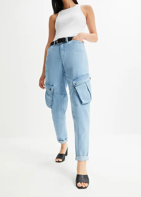 Cargo jeans in barrel shape, RAINBOW
