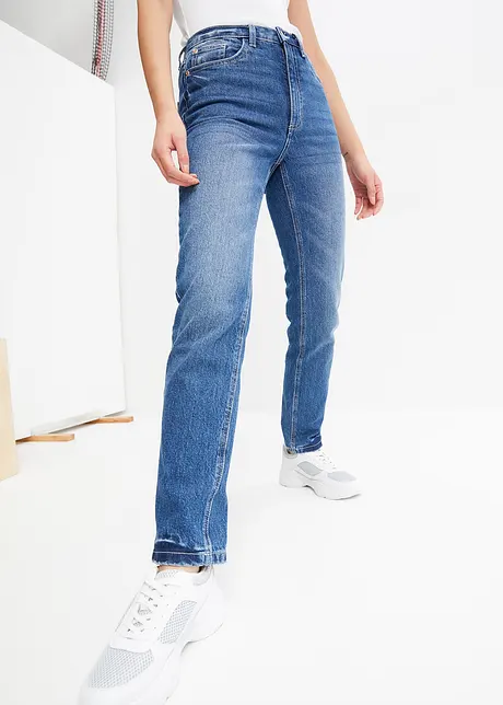 Straight jeans met high waist, low stretch, bonprix