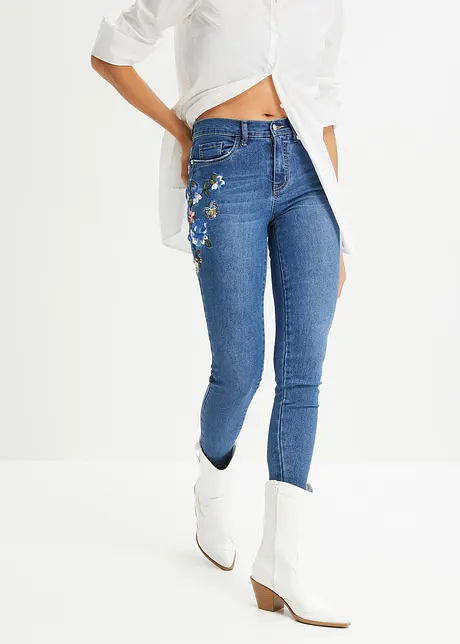 Skinny jeans met mid waist, bonprix